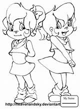 The Chipettes Cheerleading Coloring Pages Printable sketch template
