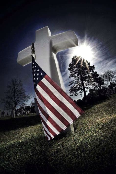 Flag draping a cross | God bless america, Memorial day, I love america