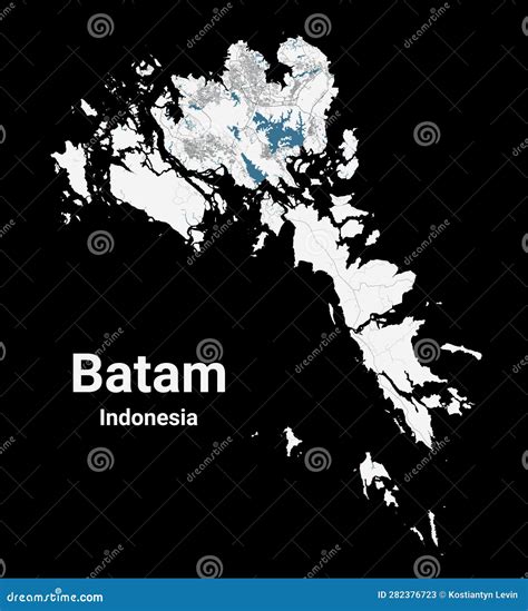 Batam Map. Detailed Map Of Batam City Administrative Area. Cityscape ...