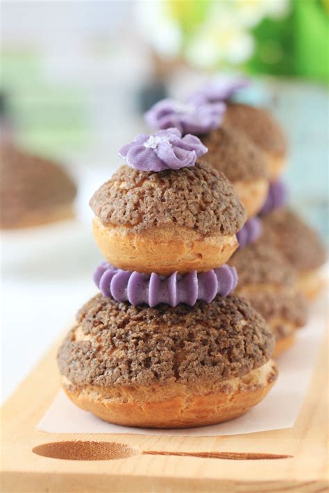 Ube religiuese, a cream-filled choux pastry that supposedly resembles a ...