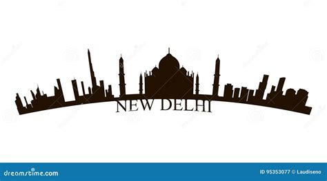 Isolated New Delhi skyline stock illustration. Illustration of shadow ...