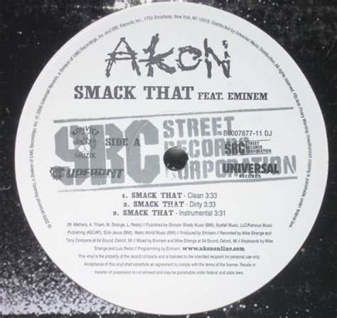 Smack That (Feat. Eminem) (12" Single) (Vinyl): Akon: Amazon.ca: Music