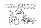 Medieval Art Of Smithy Workshop With Fire And Smoke In Forge  sketch template