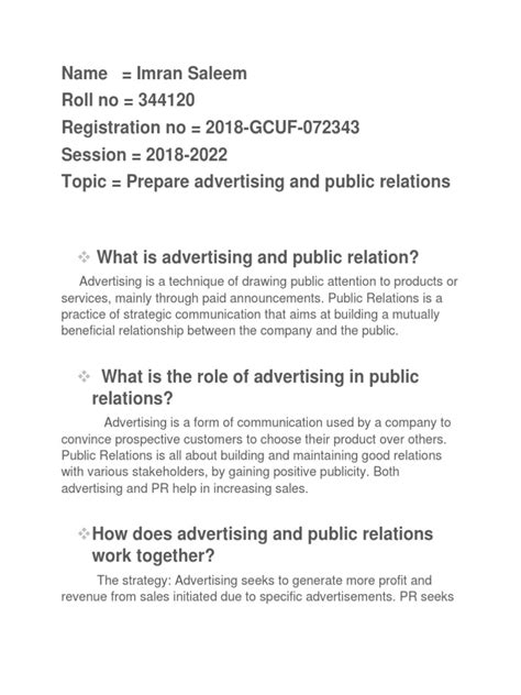 Imran | PDF | Public Relations | Advertising