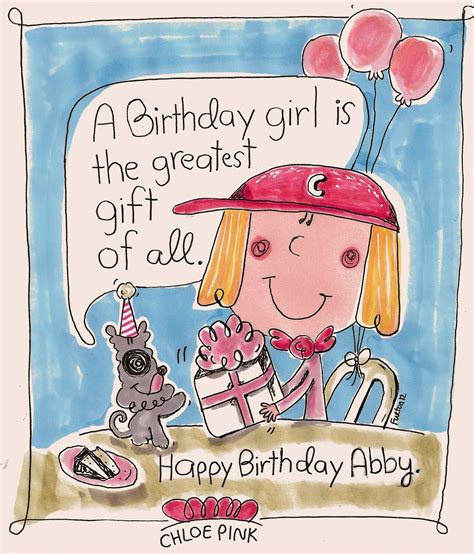 Chloe Pink™ Cartoon: Happy Birthday, Abby! XO, Chloe Pink