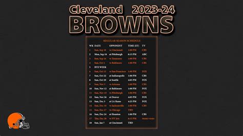 2023-2024 Cleveland Browns Wallpaper Schedule