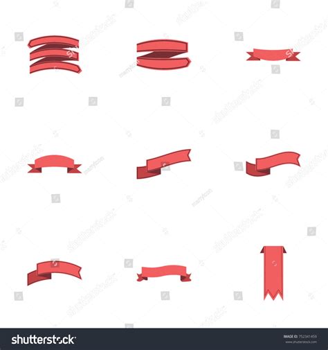 Red Ribbon Vector Collection Set Stock Vector (Royalty Free) 752341459 | Shutterstock