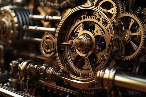 Premium AI Image | Intricate steampunk machinery with gears and cogs 00435 01