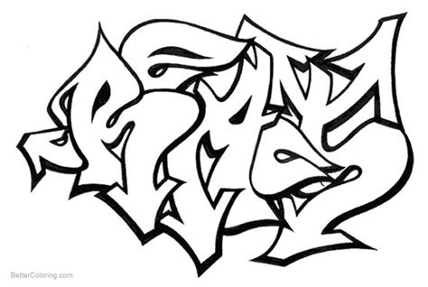 Graffiti Letters Coloring Pages - Free Printable Coloring Pages