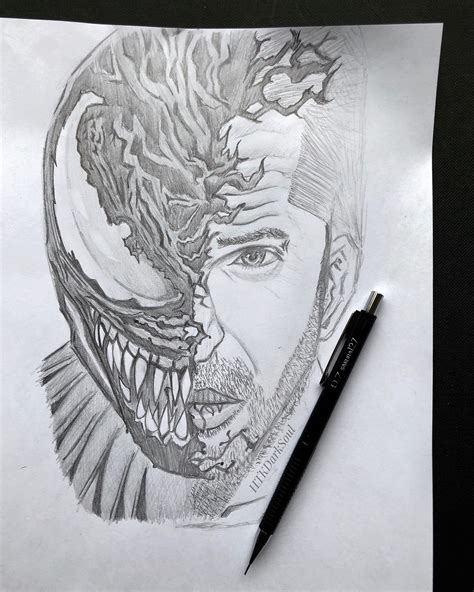 Venom Face Drawing Easy Pencil Spider Man Drawing Spiderman Drawings ...