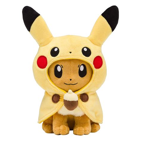 Pokemon Center Eevee Wearing Pikachu Poncho Plush - NintendoSoup