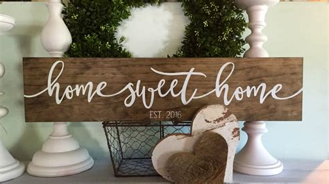 home sweet home sign, home sweet home, family name sign, established wood sign, wooden sign ...