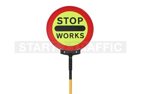 Stop Works Sign | Collapsing Lollipop Sign 450mm