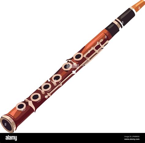 Woodwind instrument design antique clarinet on white Stock Vector Image ...