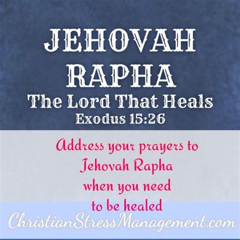 Christian Stress Management: Jehovah Rapha Meaning