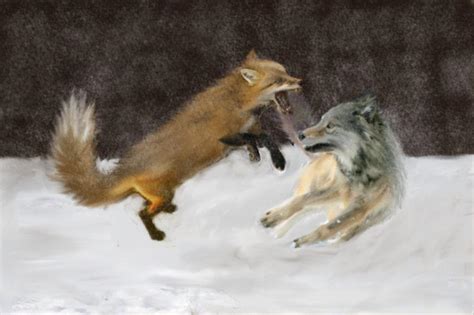 The Fox vs The Wolf: Round one by ScyllaTheKelpie on DeviantArt