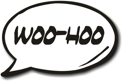 Party Photo Booth Prop Woo-Hoo Cartoon Speech Bubble on a Board