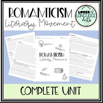 Romanticism Literary Movement Unit by Lover of Language Arts | TpT