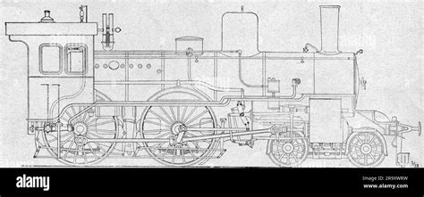 transport / transportation, railway, locomotives, steam locomotive, drawing, wood engraving ...