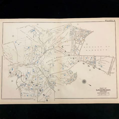 1926 Map of Haverford Original Hand Colored Antique Map Rare | Etsy