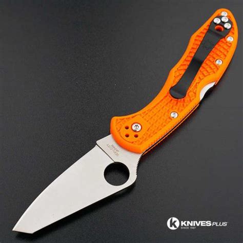 MODIFIED Spyderco Delica 4 - Regrind - Orange Handle