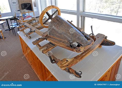 Antique Bobsled in Lake Placid Olympic Museum, USA Editorial ...