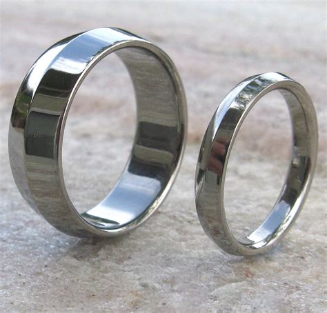 Matching Titanium Wedding Band Set - stn7 – Titanium Rings Studio