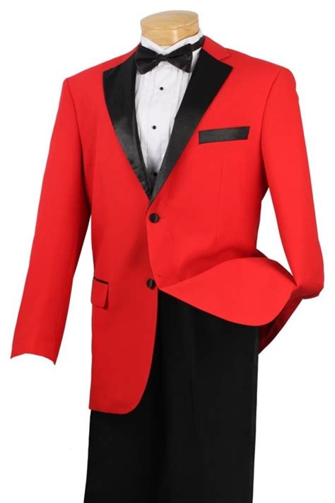 Tuxedo Red and Black Two Button Fashion Tuxedo Prom Tuxedo