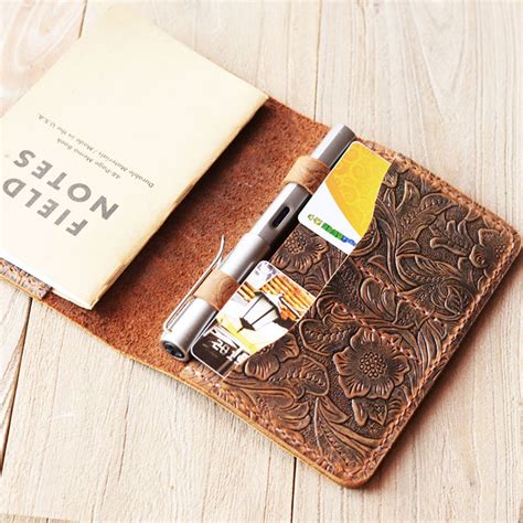 Refillable Genuine Leather Journal Cover for Pocket Size Field Notes ...