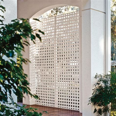 Veranda 0.2 in. x 96 in. x 4 ft. White Vinyl Square Privacy Lattice-73004051 - The Home Depot ...