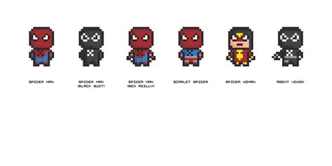 8 Bit // Marvel // Spider Man | Marvel spiderman, Cute easy animal drawings, Spiderman