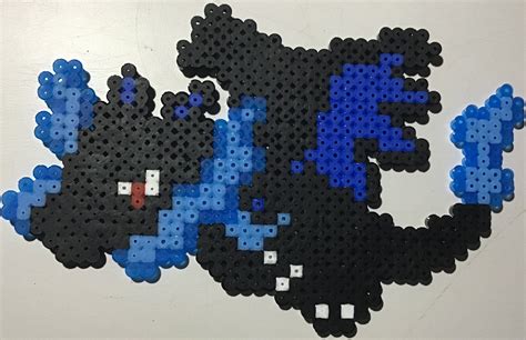 Mega Charizard X | Hama beads, Mega charizard x, Card maker