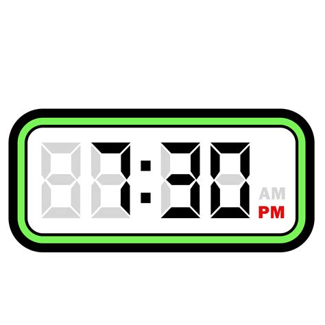 Digital Clock Time at 7.30 PM, Digital Clock 12 Hour Format 32048488 PNG