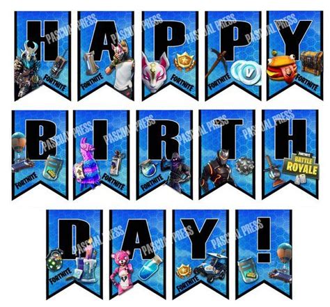 Fortnite Birthday Banner print at home file Fortnite party | Etsy ...