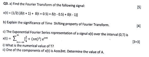 Solved Q3. Find the Exponential Fourier Series for the | Chegg.com