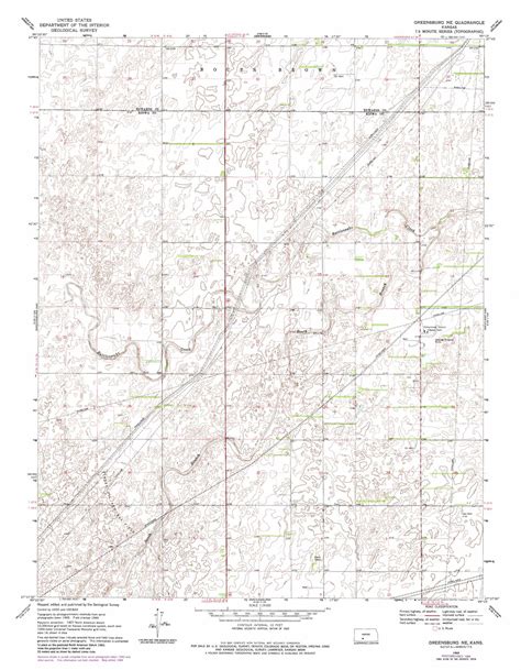 Greensburg Ne topographic map, KS - USGS Topo Quad 37099f3