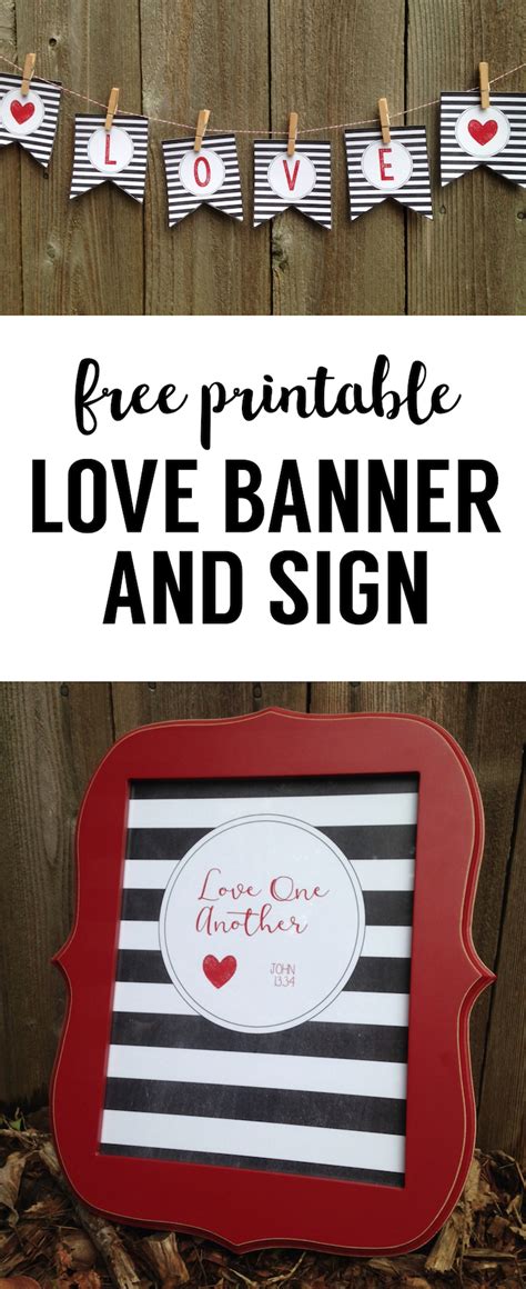 Free Printable Love Banner & Matching Print - Paper Trail Design