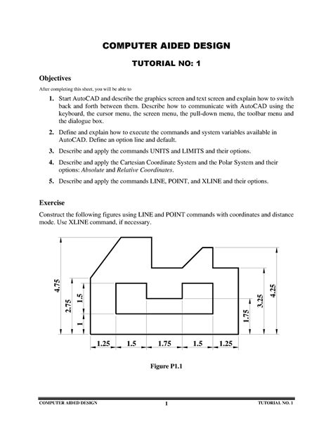 Cad-tutorial 1 - Autocad tutorial - COMPUTER AIDED DESIGN TUTORIAL NO ...