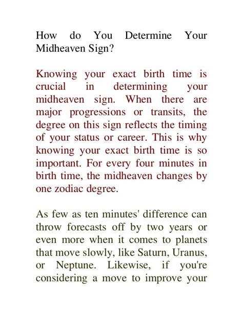 A Quick Guide to Midheaven Signs