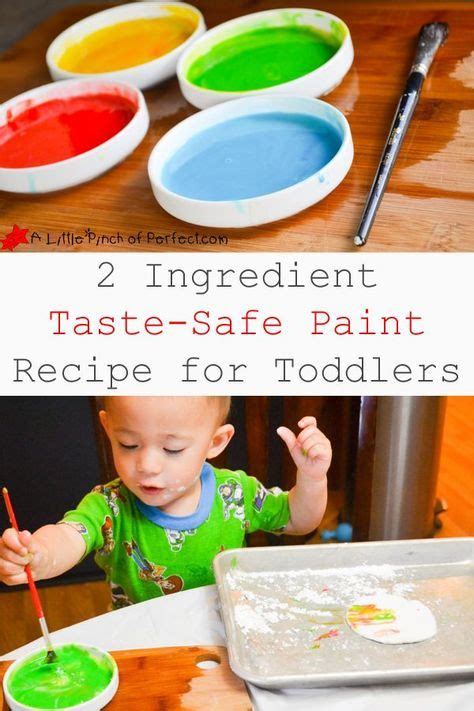 2 Ingredient Edible Paint Recipe (Toddler Safe) - | Edible paint, Toddler painting, Toddler