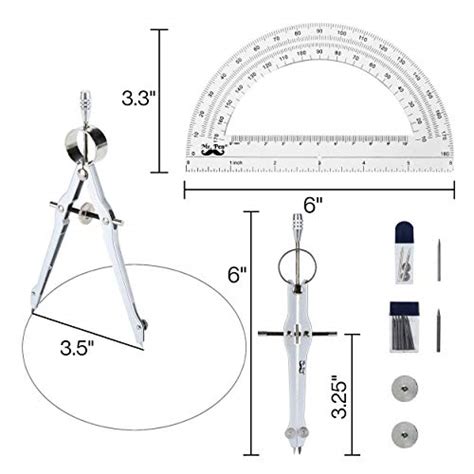 Mr. Pen- Protractor and Compass Set, Compass Protractor Set, Protractor, Compass for Geometry ...