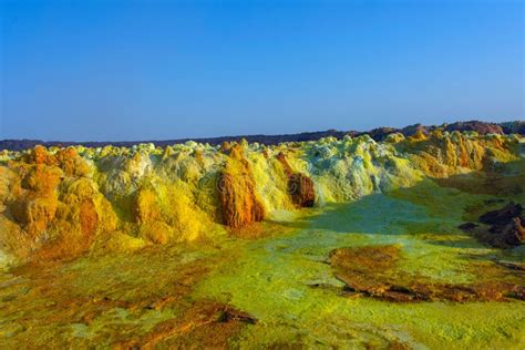 Dallol Landscape, Danakil Desert, Ethiopia Stock Photo - Image of heat ...