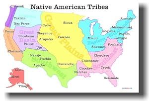 Amazon.com: Native American Tribes Map - US History Classroom School Poster: Prints: Posters ...