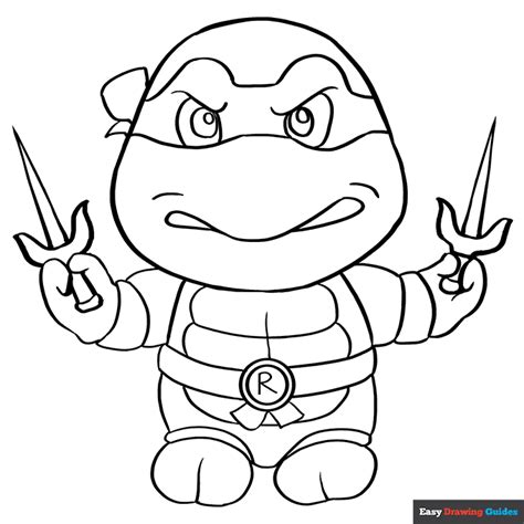 Raphael from Teenage Mutant Ninja Turtle Coloring Page | Easy Drawing Guides