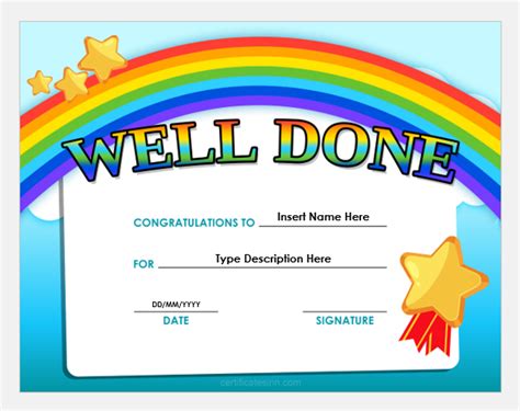 Well Done Certificate Templates for Word | FREE Download