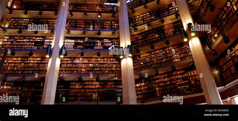 Panorama of interior book stacks at Thomas Fisher Rare Book Library at ...