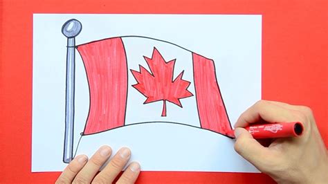 How To Draw A Waving Canadian Flag Draw canadian flag with text