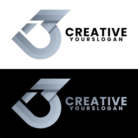 letter b and number 3 gradient logo design 9467934 Vector Art at Vecteezy