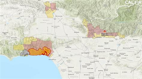 Los Angeles Wildfires in Map - Guide of the World