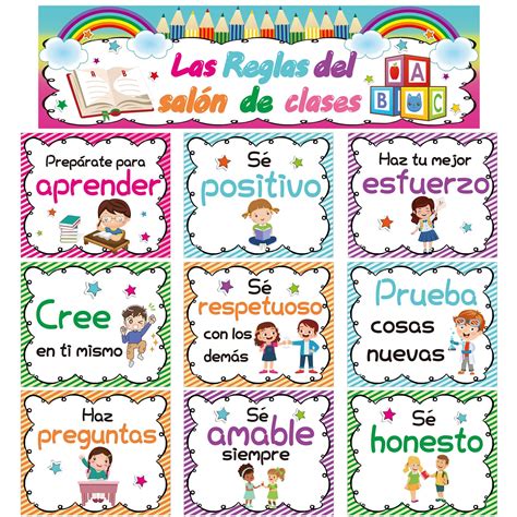 Buy Spanish Classroom Rules s Classroom Rules Bulletin Board Decorations Banner Spanish Behavior ...